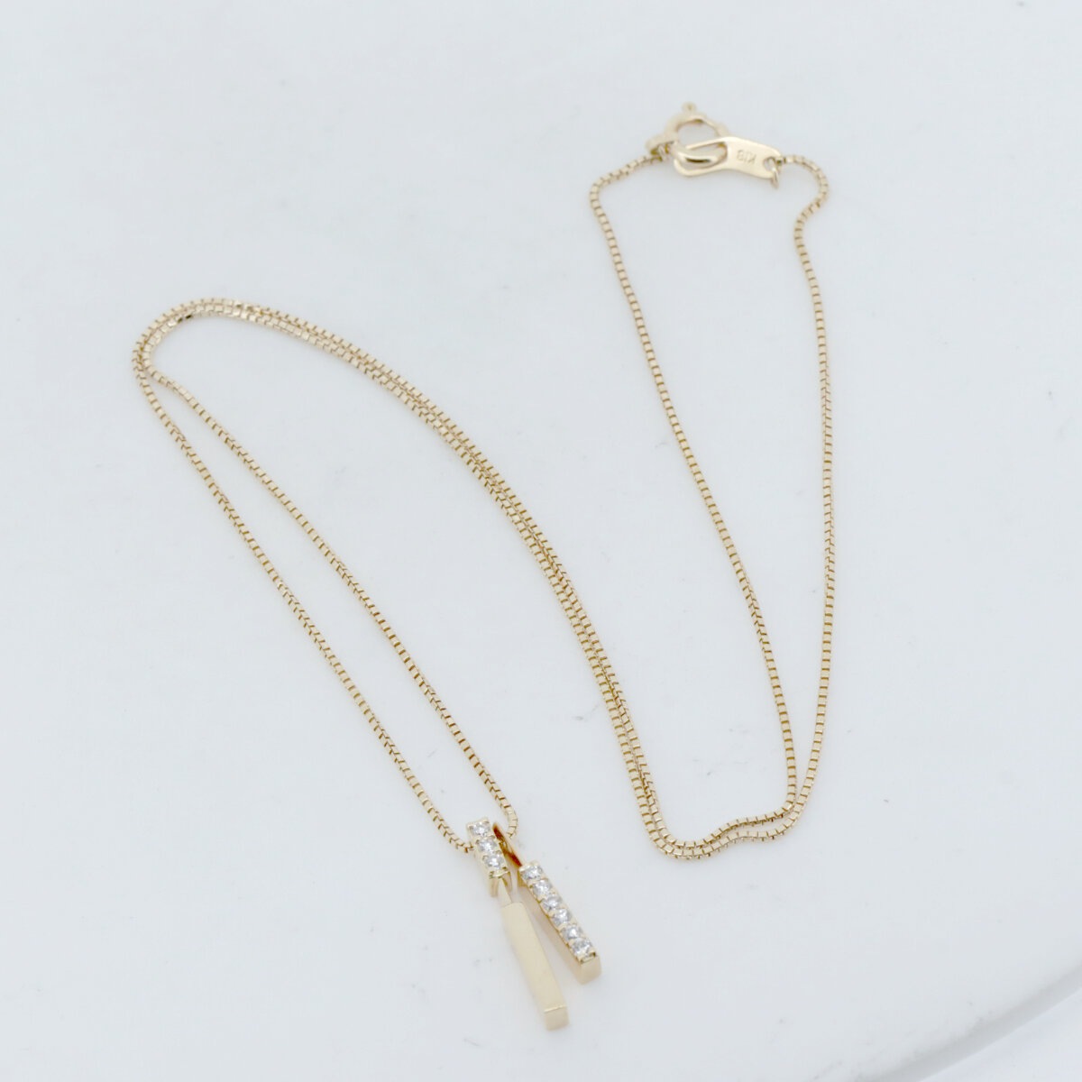 ダイヤモンド ネックレス 0.09ct K18YG(18金 イエローゴールド) 質屋出品 ダイヤモンド ネックレス 0.09ct K18YG(18金 イエローゴールド) 質屋出品