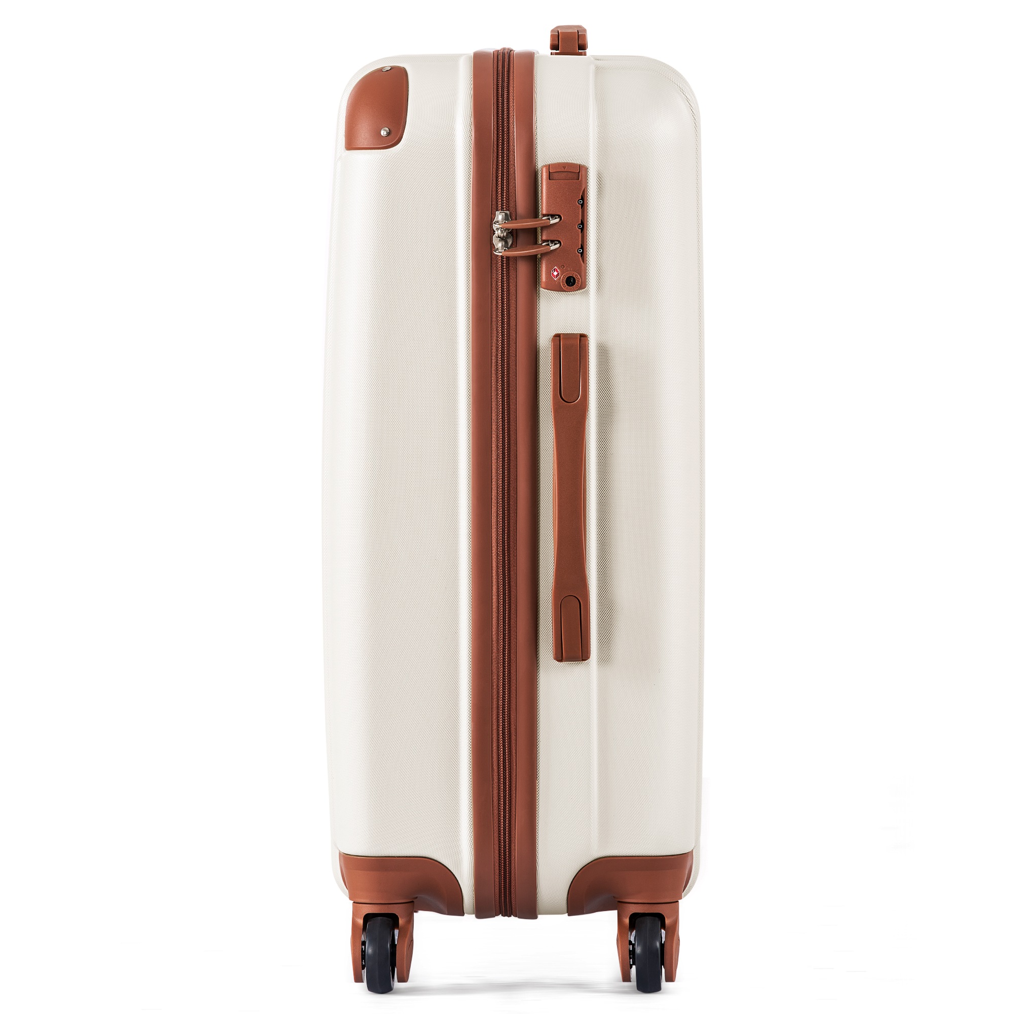 【国内出荷-送.料.無.料】スーツケースTSAロック搭載キャリーケース超軽量ファスナー式機内持込360度回転国際的人気色【一年安心保証】】(S,ベージュ+ブラウン)半鏡面キャリーバッグ~2 【国内出荷-送.料.無.料】スーツケースTSAロック搭載キャリーケース超軽量ファスナー式機内持込360度回転国際的人気色【一年安心保証】】(S,ベージュ+ブラウン)半鏡面キャリーバッグ~2