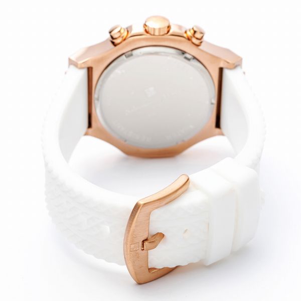 取寄品 正規品 Salvatore Marra 腕時計 SM23106-PGWH 5気圧防水 クロノグラフ 日付表示 ラバーベルト 防水 メンズ腕時計