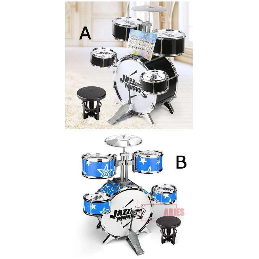子供用ミニドラムセット キッズ 黒 青 パーカッションおもちゃ