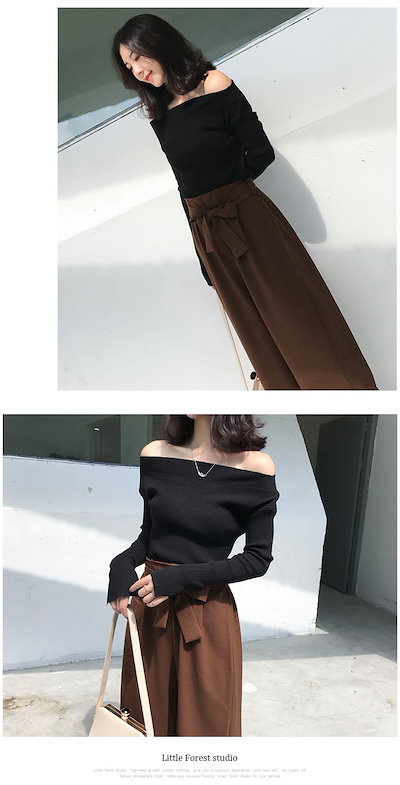 2色 * ON&OFFショルダーロングスリーブニットシャツ 0757 2色 * ON&OFFショルダーロングスリーブニットシャツ 0757