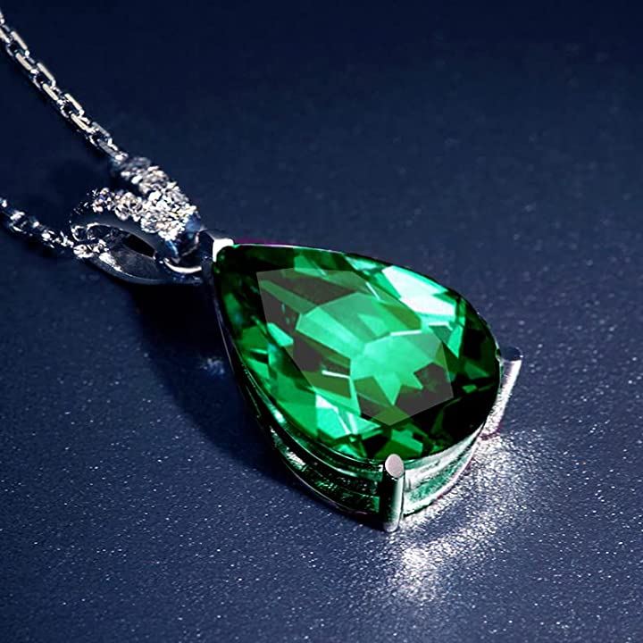誕生石 LUCKY レディース 925シルバー ネックレス ペンダント(5月 誕生石 合成エメラルド) 誕生石 LUCKY レディース 925シルバー ネックレス ペンダント(5月 誕生石 合成エメラルド)