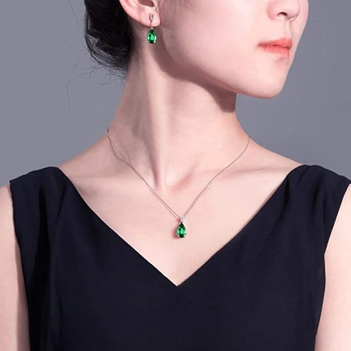 誕生石 LUCKY レディース 925シルバー ネックレス ペンダント(5月 誕生石 合成エメラルド) 誕生石 LUCKY レディース 925シルバー ネックレス ペンダント(5月 誕生石 合成エメラルド)