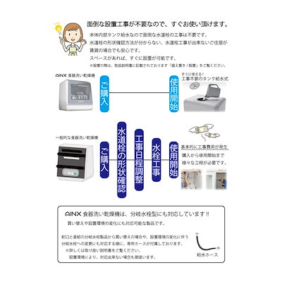 人気NEW AINX : 設置工事不要 タンク式食器洗乾燥機 UV : キッチン家電 在庫正規品
