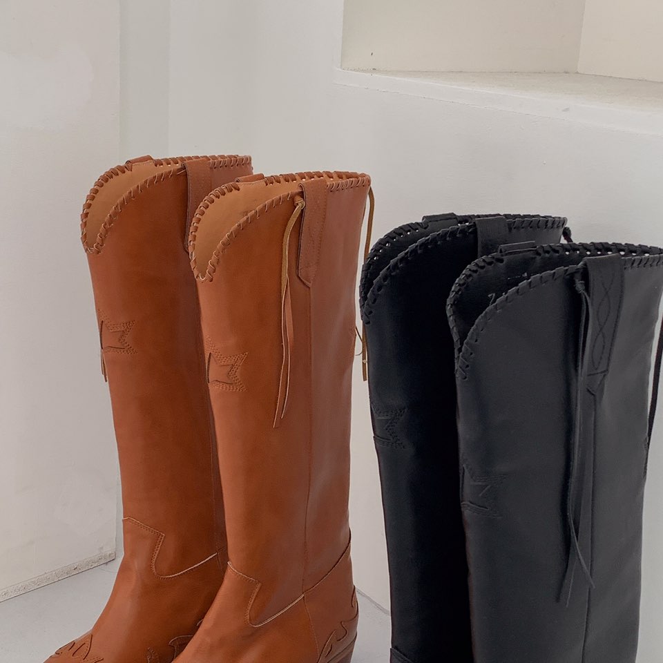 Cherrys Cake 韓国ウェスタンブーツ ファッション/ブラック Cherrys Cake 韓国ウェスタンブーツ ファッション/ブラック