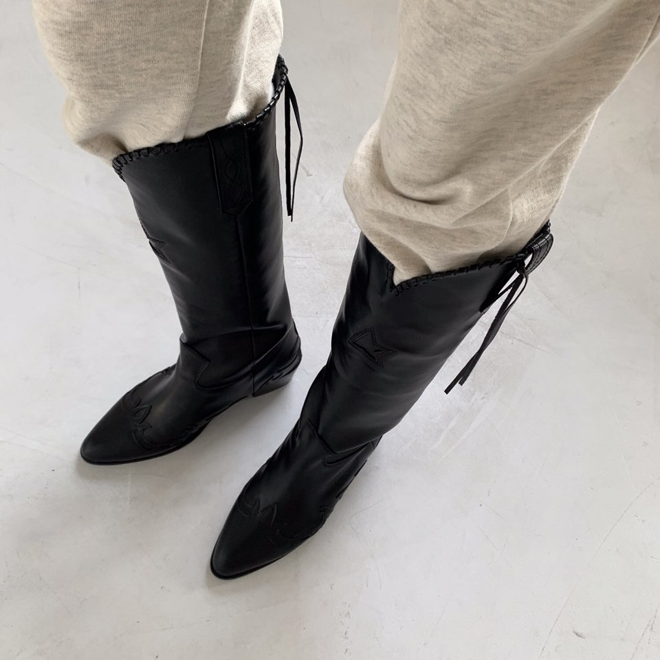 Cherrys Cake 韓国ウェスタンブーツ ファッション/ブラック Cherrys Cake 韓国ウェスタンブーツ ファッション/ブラック