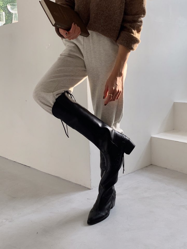 Cherrys Cake 韓国ウェスタンブーツ ファッション/ブラック Cherrys Cake 韓国ウェスタンブーツ ファッション/ブラック