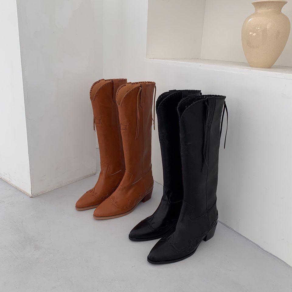 Cherrys Cake 韓国ウェスタンブーツ ファッション/ブラック Cherrys Cake 韓国ウェスタンブーツ ファッション/ブラック