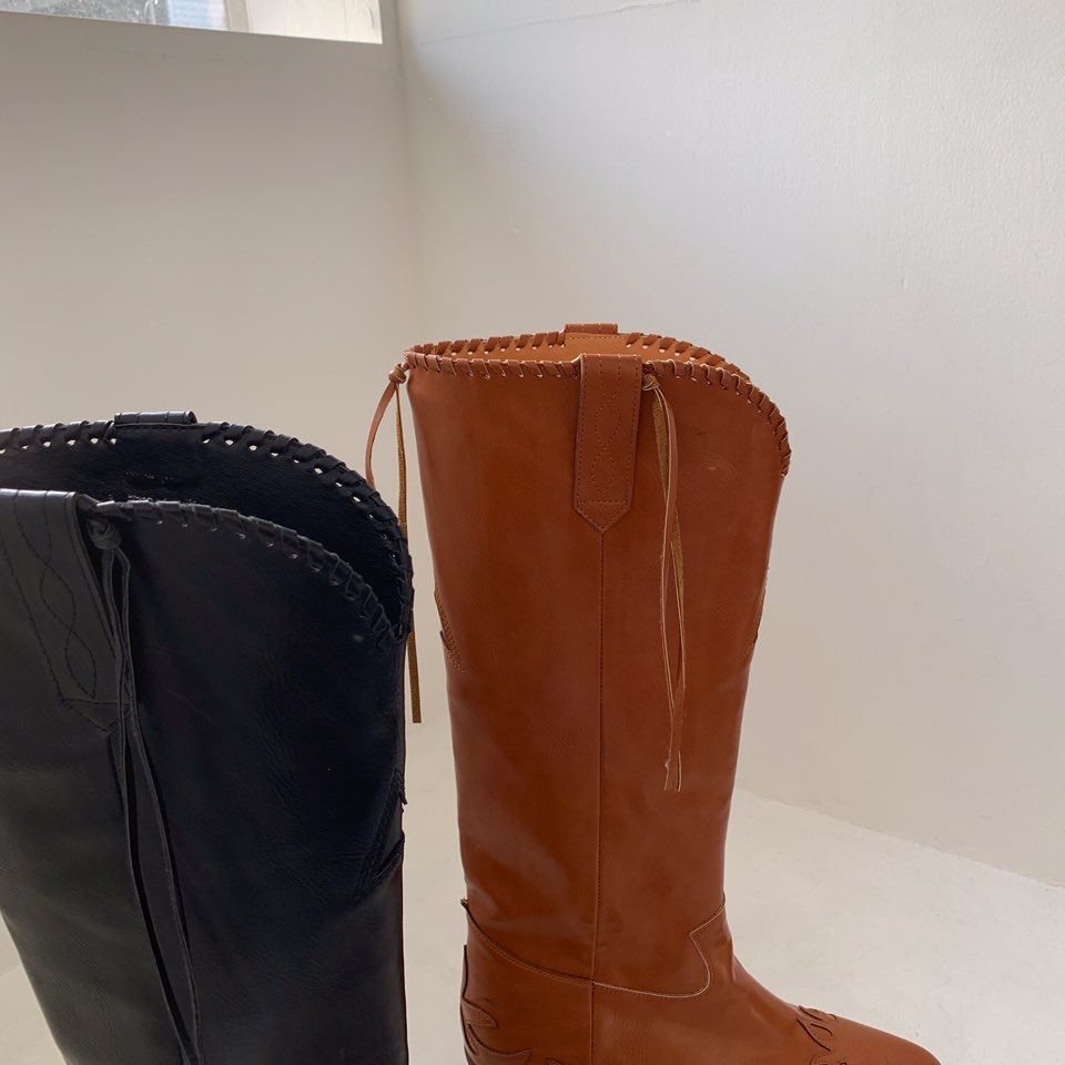 Cherrys Cake 韓国ウェスタンブーツ ファッション/ブラック Cherrys Cake 韓国ウェスタンブーツ ファッション/ブラック