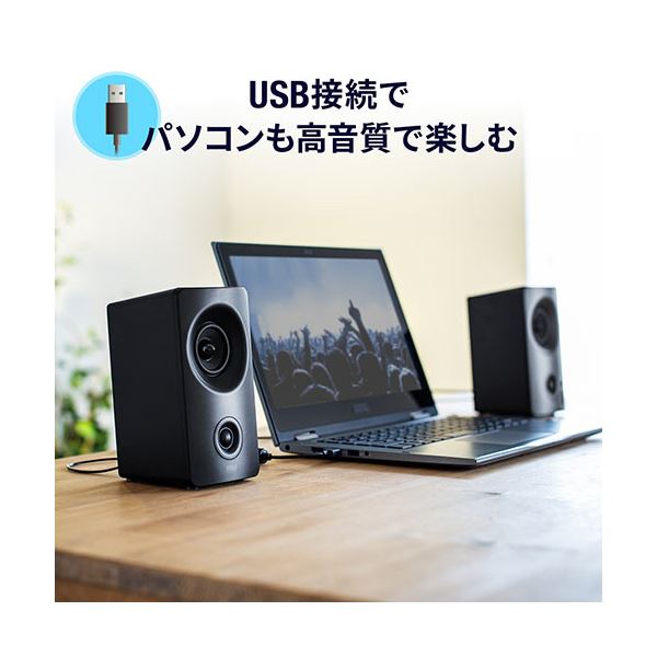 サンワダイレクト Bluetooth対応PCスピーカー 10W出力 USB接続 3.5mm接続対応 ツイーター搭載 400-SP091 1セット