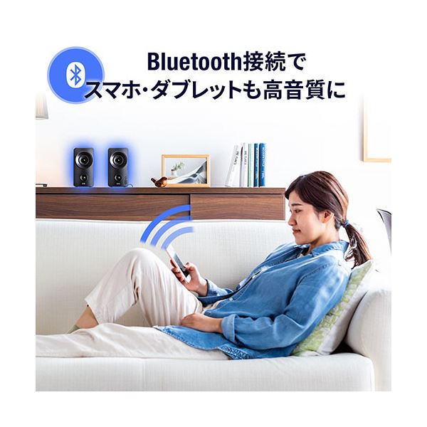 サンワダイレクト Bluetooth対応PCスピーカー 10W出力 USB接続 3.5mm接続対応 ツイーター搭載 400-SP091 1セット