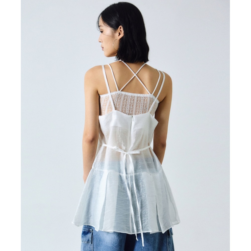 ニック&ニコールシアーレイヤードストラップドレス_ホワイト ニック&ニコールシアーレイヤードストラップドレス_ホワイト