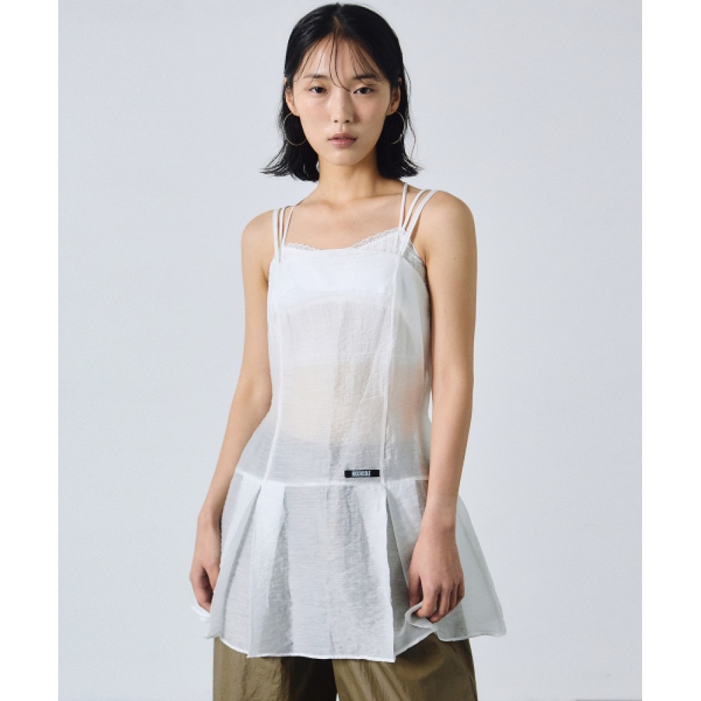 ニック&ニコールシアーレイヤードストラップドレス_ホワイト ニック&ニコールシアーレイヤードストラップドレス_ホワイト