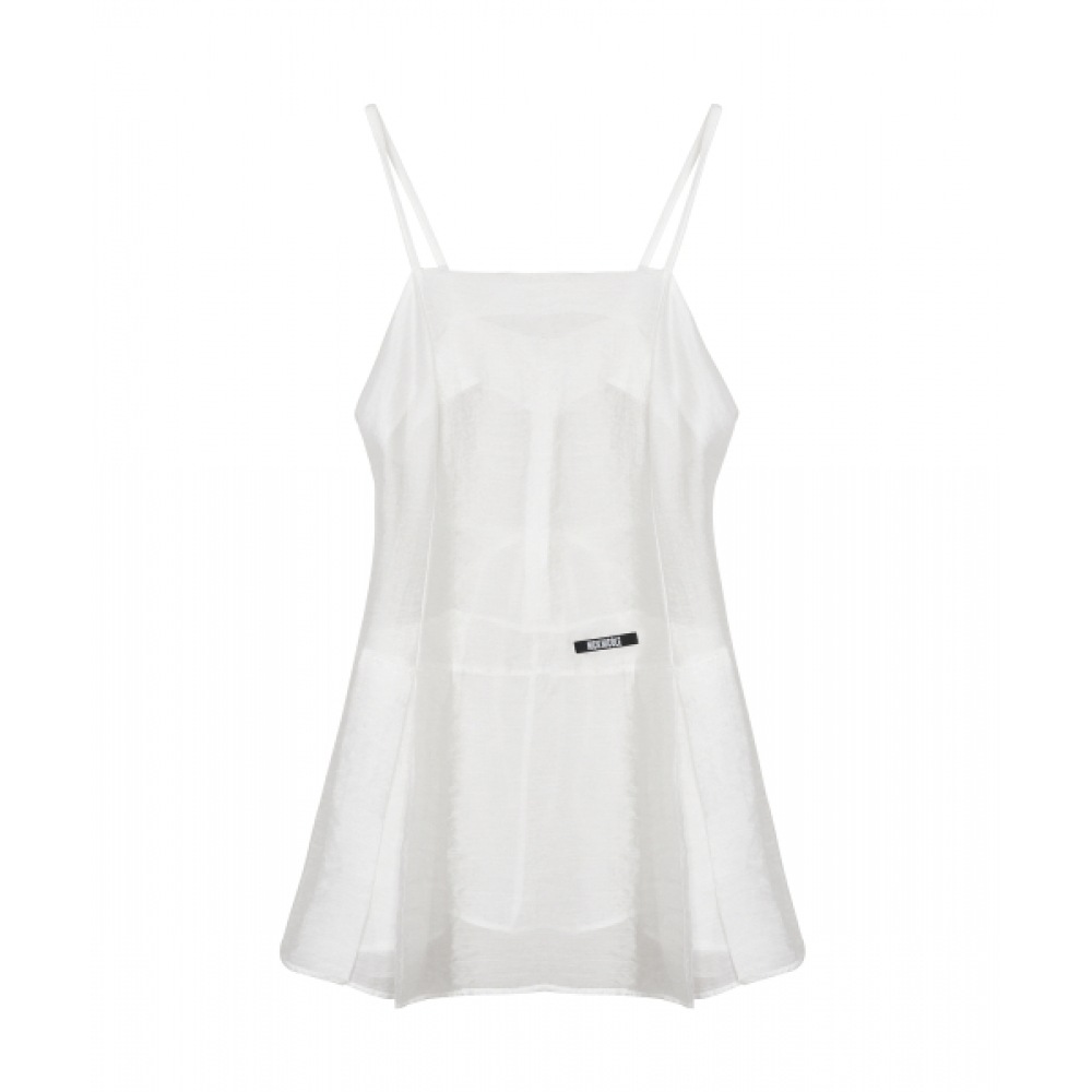 ニック&ニコールシアーレイヤードストラップドレス_ホワイト ニック&ニコールシアーレイヤードストラップドレス_ホワイト