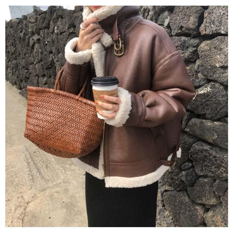 【送料無料】人気商品 ムートンジャケット ムートンコート 毛皮 ムートン ジャケット 裏起毛 裏ボア レディース ブラック 黒 ブラウン 茶色 ライダースジャケット レザー