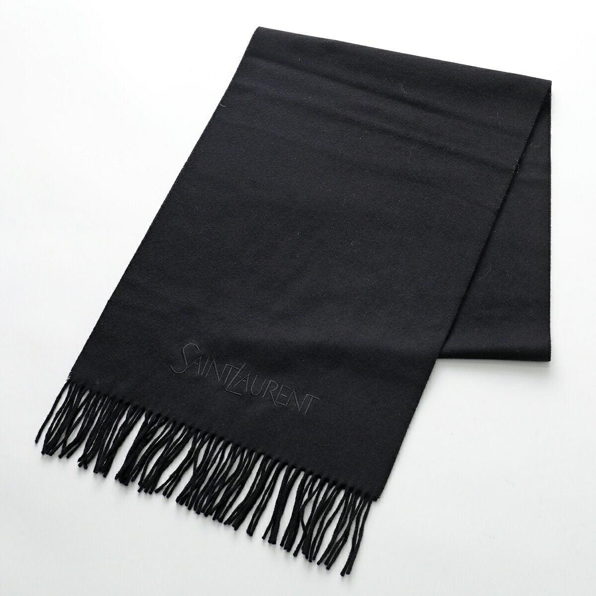 SAINT LAURENT サンローラン マフラー 748959 3Y201 レディース メンズ カシミヤ ストール スカーフ フリンジ ロゴ 刺繍 1060 SAINT LAURENT サンローラン マフラー 748959 3Y201 レディース メンズ カシミヤ ストール スカーフ フリンジ ロゴ 刺繍 1060