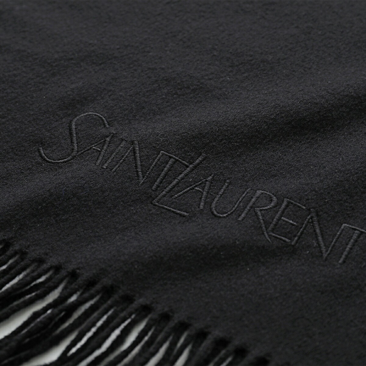 SAINT LAURENT サンローラン マフラー 748959 3Y201 レディース メンズ カシミヤ ストール スカーフ フリンジ ロゴ 刺繍 1060 SAINT LAURENT サンローラン マフラー 748959 3Y201 レディース メンズ カシミヤ ストール スカーフ フリンジ ロゴ 刺繍 1060