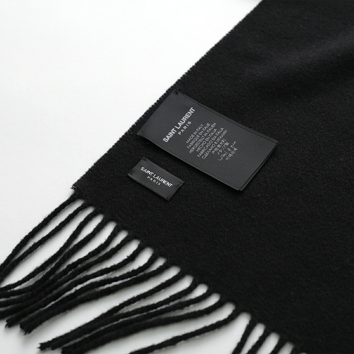 SAINT LAURENT サンローラン マフラー 748959 3Y201 レディース メンズ カシミヤ ストール スカーフ フリンジ ロゴ 刺繍 1060 SAINT LAURENT サンローラン マフラー 748959 3Y201 レディース メンズ カシミヤ ストール スカーフ フリンジ ロゴ 刺繍 1060