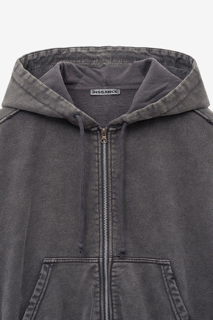 【INSILENCE】 CUT-OFF HOOD ZIP UP : CHARCOAL