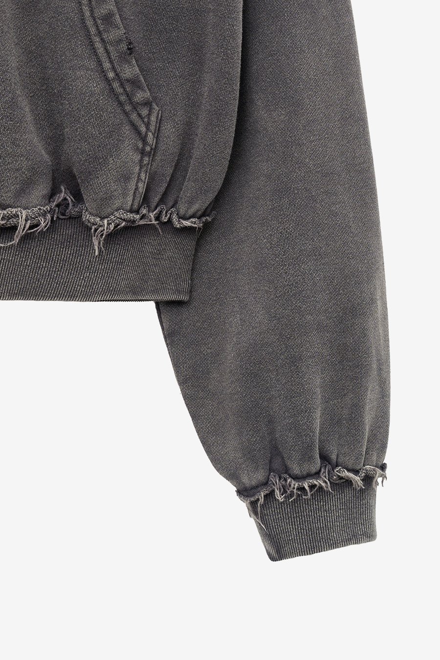 【INSILENCE】 CUT-OFF HOOD ZIP UP : CHARCOAL