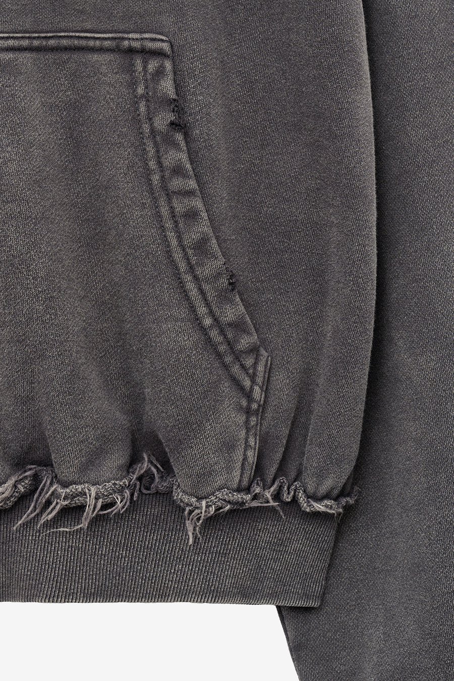 【INSILENCE】 CUT-OFF HOOD ZIP UP : CHARCOAL