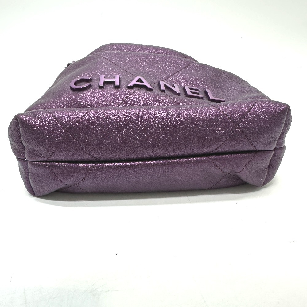 ショルダーバッグ AS3980 CHANEL22 ラメ オールパープル 2WAYバッグ チェーンバッグ カバン 肩掛け レザー パープル