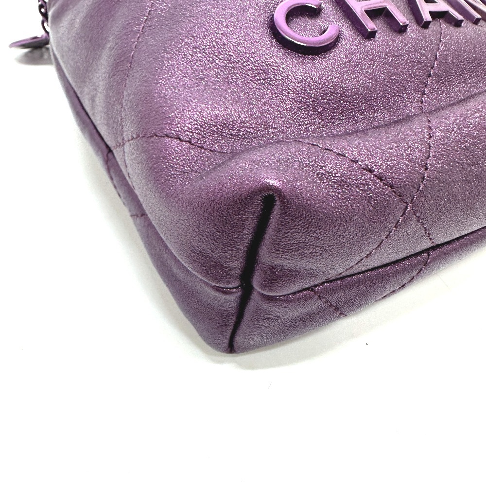 ショルダーバッグ AS3980 CHANEL22 ラメ オールパープル 2WAYバッグ チェーンバッグ カバン 肩掛け レザー パープル