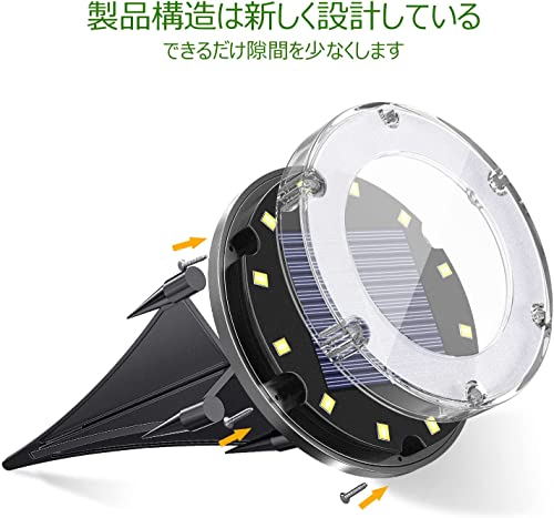 NFESOLAR LEDガーデンライト ソーラーライト 防水600mAh 光センサー おしゃれ 屋外 庭 ライトアップ 外構 エントランス 置き型 埋め込み式 ホワイト(8個セット)