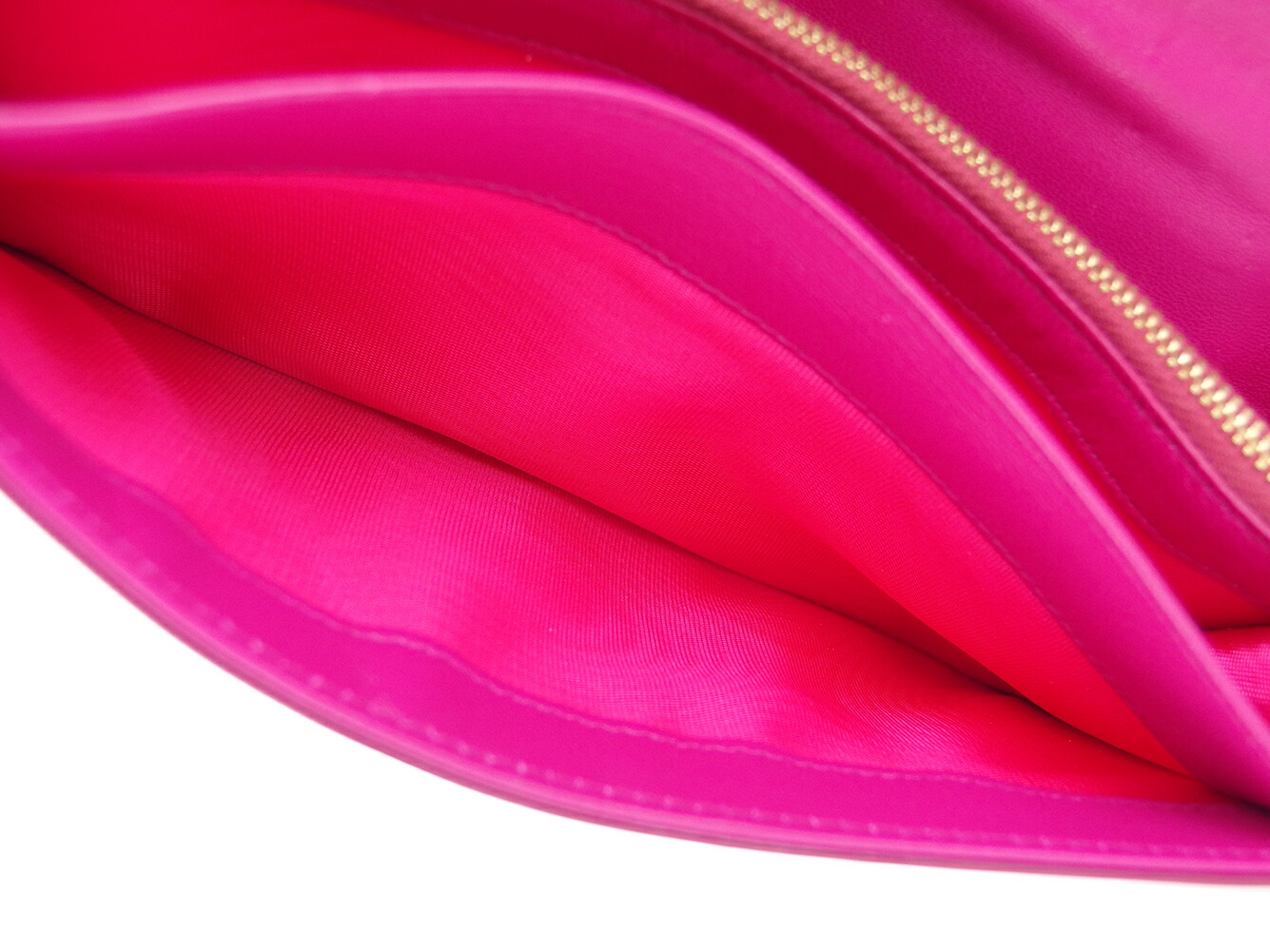 長財布 ファスナー付き 財布 リボン ピンク ゴールド系 中古