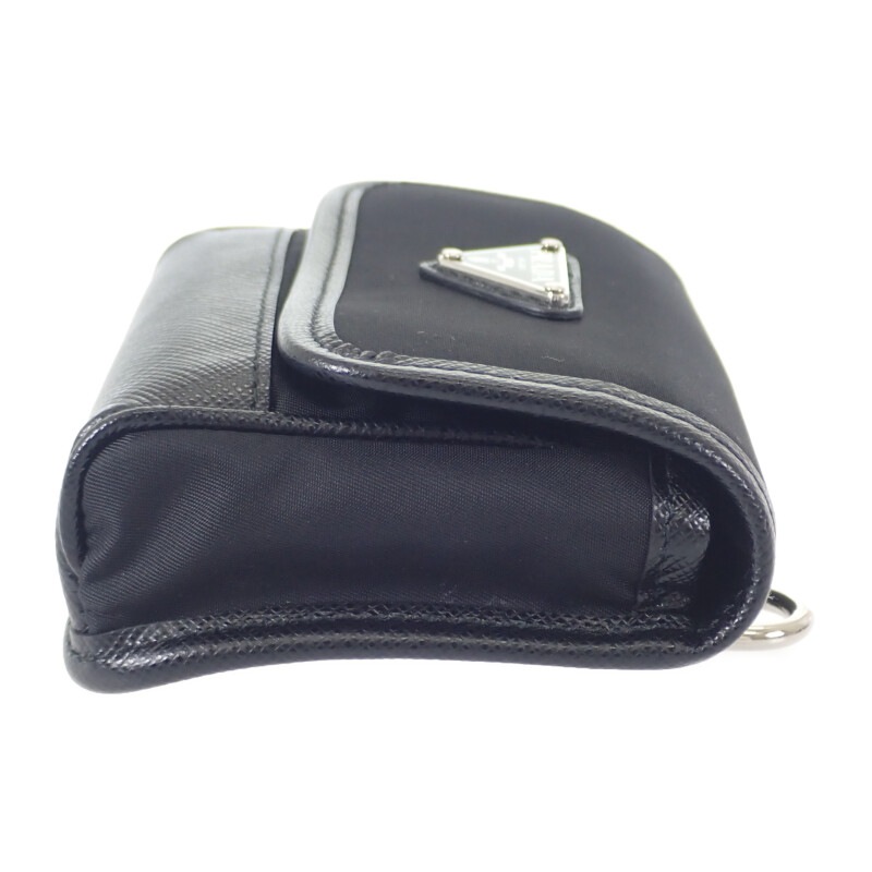 ミニポーチ Re-Nylon 2ZT0222DMHF0002 ショルダーバッグ サフィアーノ ナイロン ブラック レディース【Aランク】