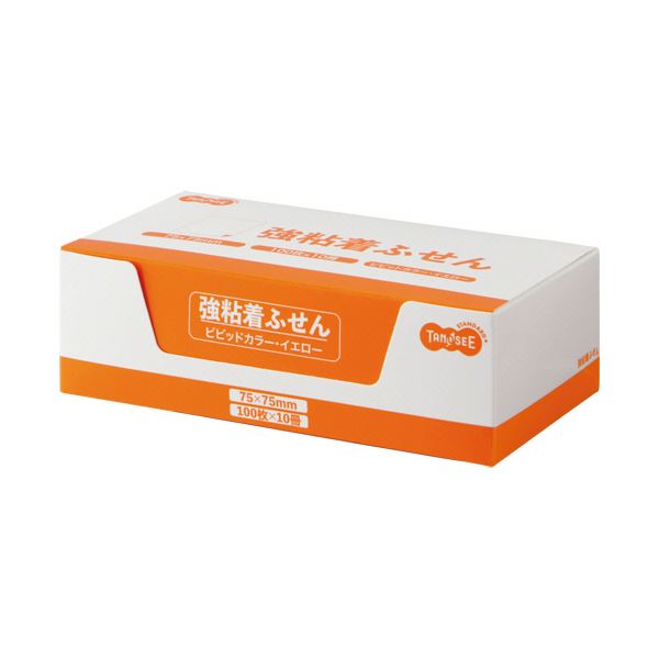 (まとめ) TANOSEE 強粘着ふせん7575mm ビビッドカラーイエロー 1パック(10冊) 5セット (まとめ) TANOSEE 強粘着ふせん7575mm ビビッドカラーイエロー 1パック(10冊) 5セット