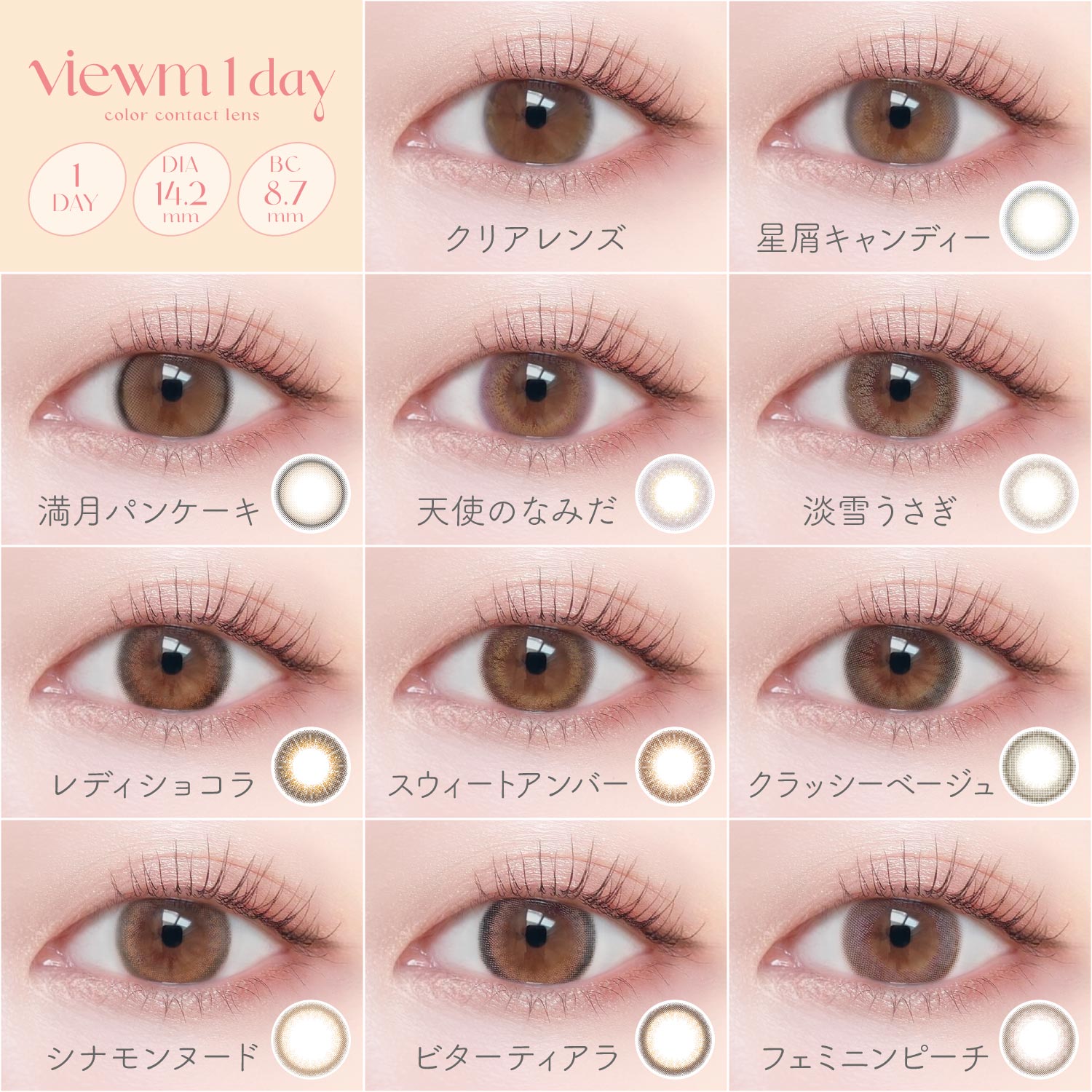 ワンデー ワンデー 本田翼 1day 10枚 14.2mm ワンデーカラコン カラーコンタクト カラーコンタ