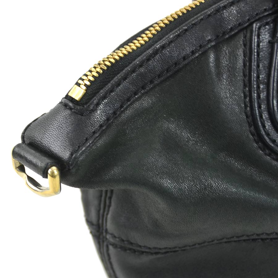 ジバンシィ GIVENCHY ハンドバッグ 斜め掛けショルダーバッグ ナイチンゲール レザー ブラック ゴールド レディース e59713a