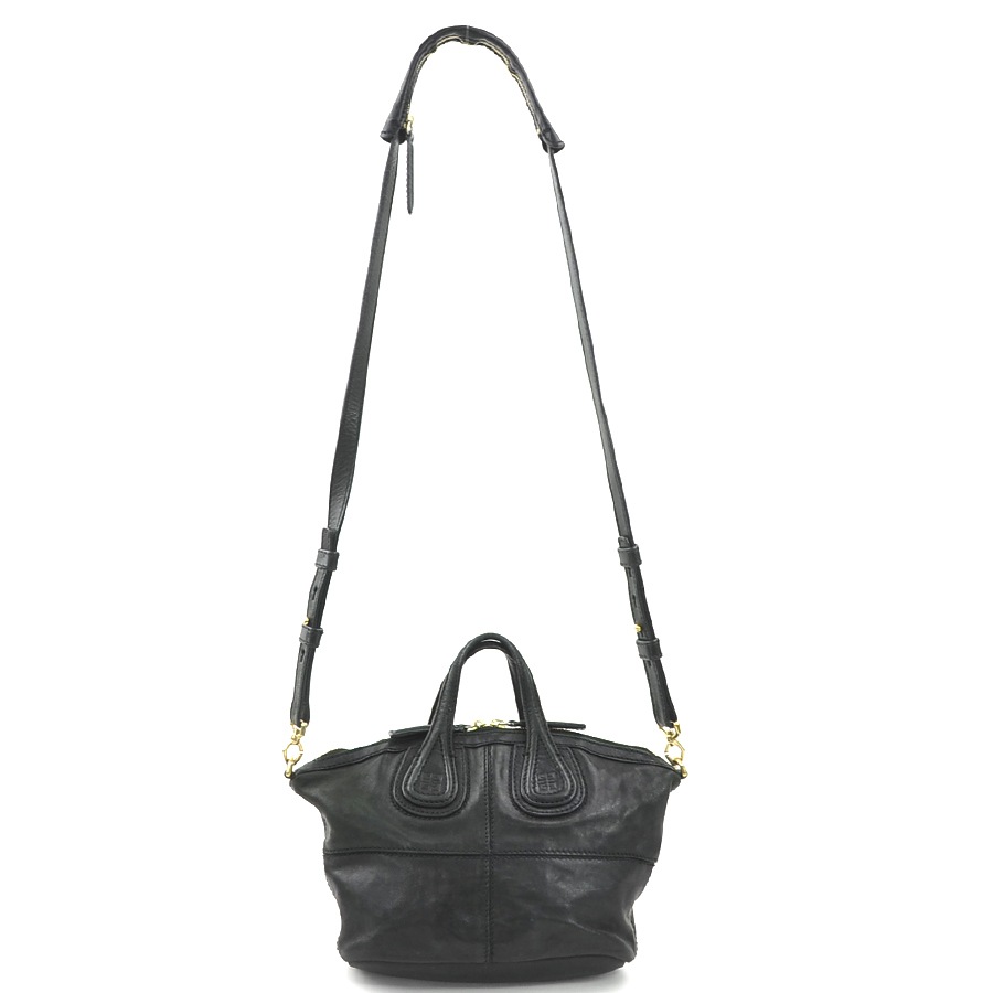 ジバンシィ GIVENCHY ハンドバッグ 斜め掛けショルダーバッグ ナイチンゲール レザー ブラック ゴールド レディース e59713a