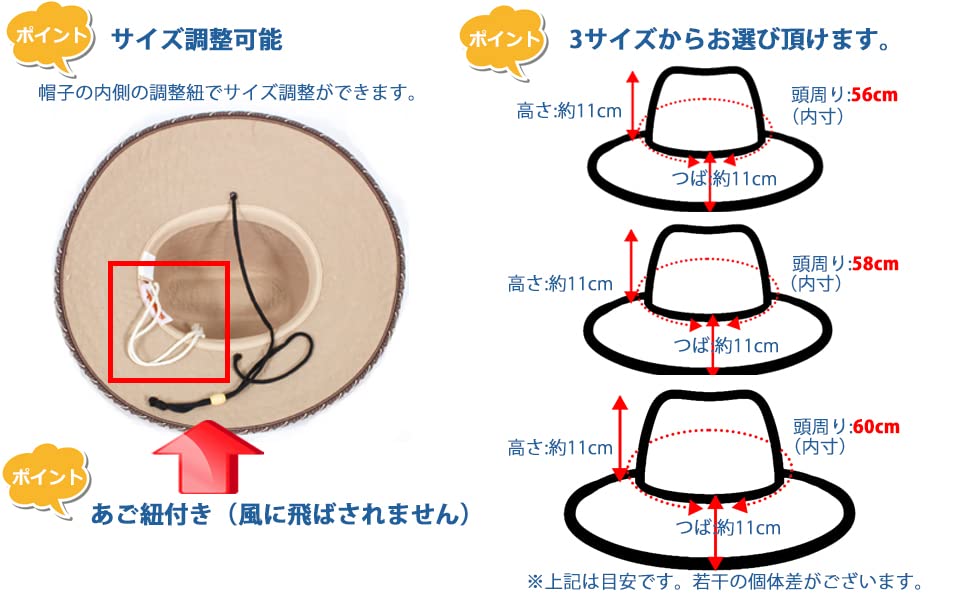 [サングローブ] 麦わら帽子 メンズ レディース 農作業 帽子 ストローハット ビーチハット サンハット サーフハット あご紐 日焼け防止 つば広 UVカット 紫外線 uv 日よけ 大きい ガーデニン