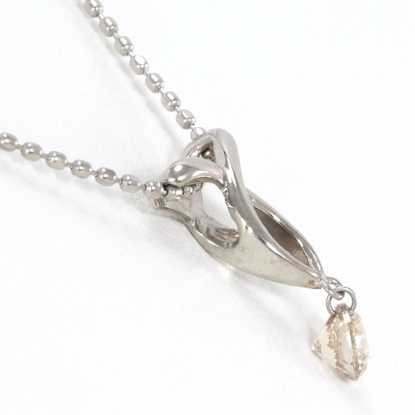 K18 18金 WG ホワイトゴールド ネックレス ブラウンダイヤ 0.20 ジュエリー 中古 K18 18金 WG ホワイトゴールド ネックレス ブラウンダイヤ 0.20 ジュエリー 中古