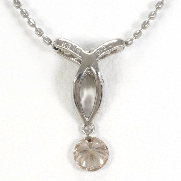 K18 18金 WG ホワイトゴールド ネックレス ブラウンダイヤ 0.20 ジュエリー 中古 K18 18金 WG ホワイトゴールド ネックレス ブラウンダイヤ 0.20 ジュエリー 中古