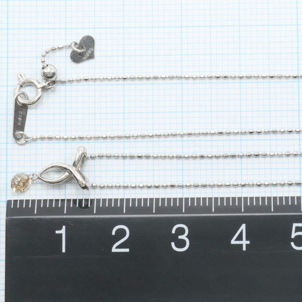 K18 18金 WG ホワイトゴールド ネックレス ブラウンダイヤ 0.20 ジュエリー 中古 K18 18金 WG ホワイトゴールド ネックレス ブラウンダイヤ 0.20 ジュエリー 中古