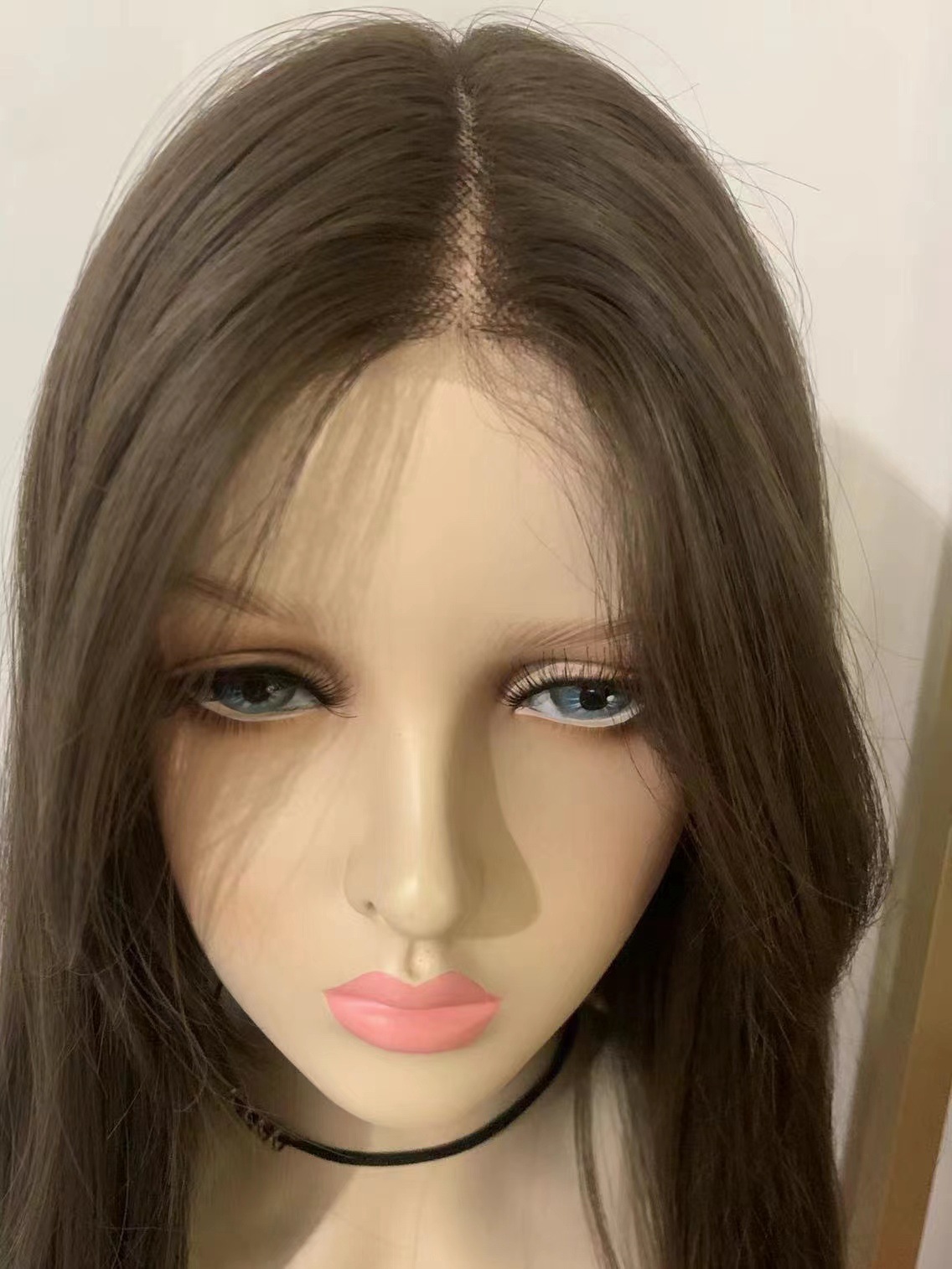 フロントレースフルハンドウィービングトップハートウィッグ 女性用ロングカーリーヘア やや巻き気質ウィッグ