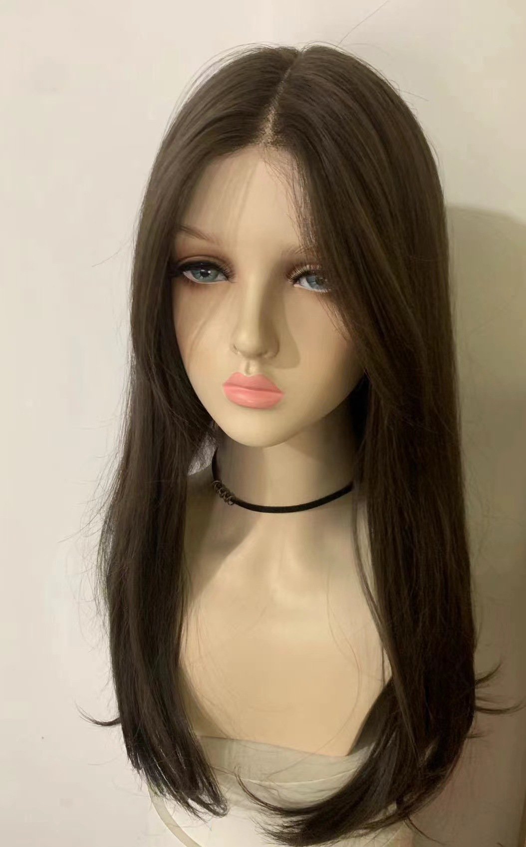 フロントレースフルハンドウィービングトップハートウィッグ 女性用ロングカーリーヘア やや巻き気質ウィッグ