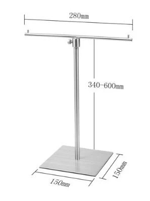 納期21日高品質金属 t 字型シルバーゴールド多機能テーブルデスク収納棚ジュエリー絹のスカーフネクタイ表示調整可能な高さ