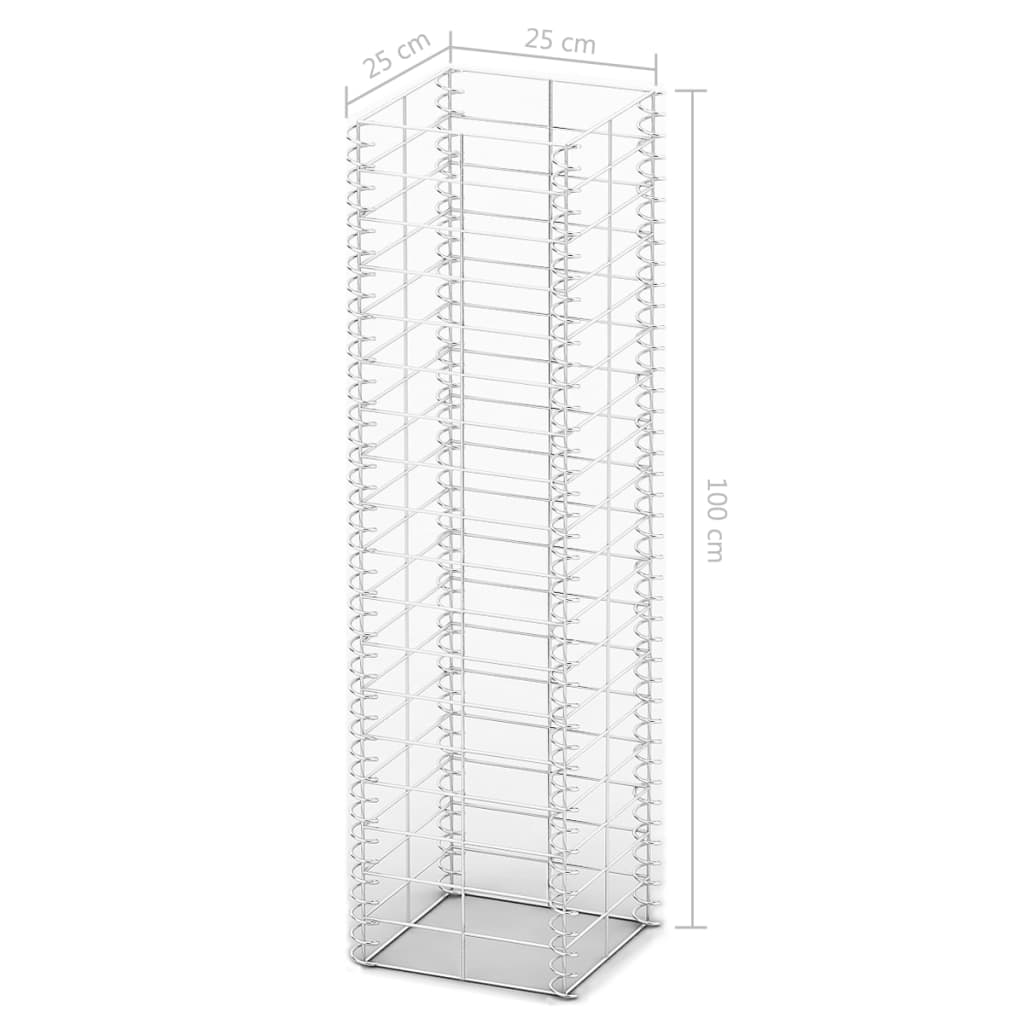 ガビオン3点セット 亜鉛メッキ鋼線製 25x25x100cm ガビオン3点セット 亜鉛メッキ鋼線製 25x25x100cm