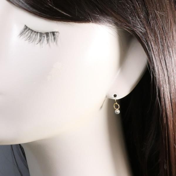 ピアス K18 18金 YG イエローゴールド クォーツ 総重量約2.2g K18 18金 YG イエローゴールド ピアス オニキス 総重量約1.5g 中古