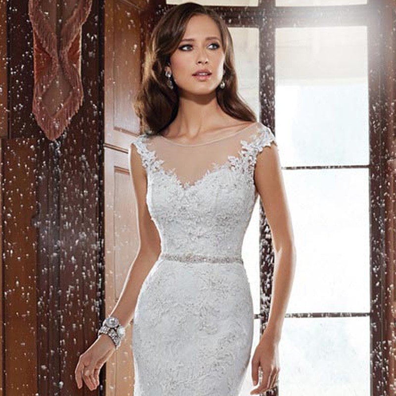 マーメイドドレス ロング 花嫁 ウエディングドレス 安い ロングドレス 結婚式 ブライダル ウェディングドレス マーメイドライン 二次会 サッシュベルト