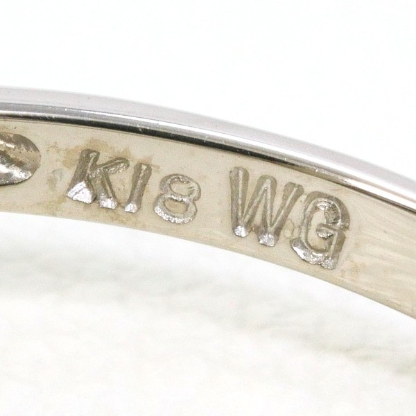 K18 18金 WG リング 15号 パール(真珠) 約9mm ダイヤ 0.05 中古 K18 18金 WG リング 15号 パール(真珠) 約9mm ダイヤ 0.05 中古