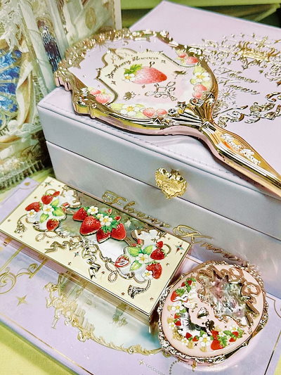 Flower Knows バイオレットストロベリー ジュエリーボックス  新品未開封フラワーノーズ　ストロベリーロココ　レザーボックス　箱　ジュエリー収納　小物入れ　非売品　可愛い　バイオレット　美品