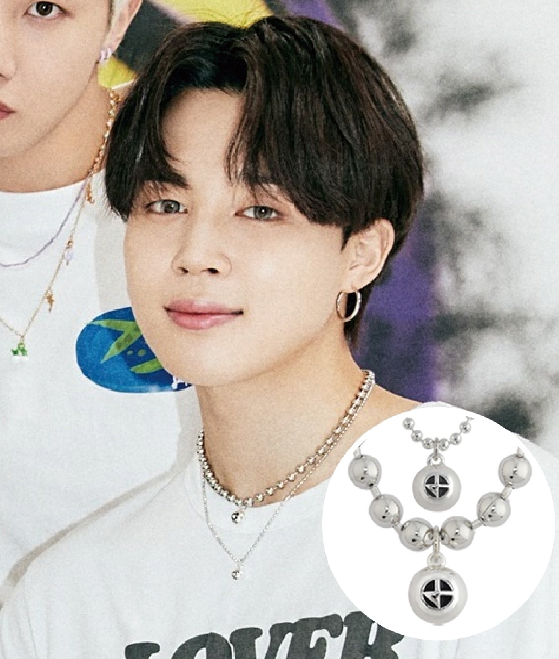 [NONENON]BTSジミン着用セット構成ボールチェーンロゴペンダントネックレス BILLIARD NEC + BIG BILLIARD NEC