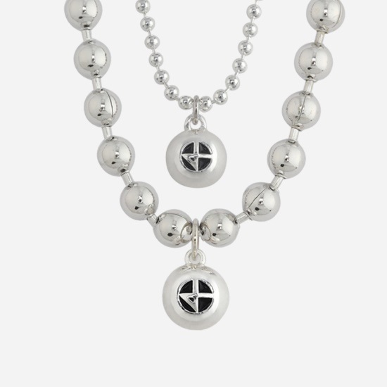 [NONENON]BTSジミン着用セット構成ボールチェーンロゴペンダントネックレス BILLIARD NEC + BIG BILLIARD NEC