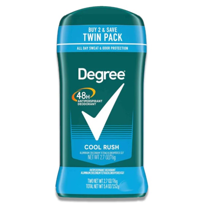 Degree Antiperspirant Deodorant 48-Hs Cool Rush for Men 2.7 oz (Twin Pack) - 6 Pack Degree Antiperspirant Deodorant 48-Hs Cool Rush for Men 2.7 oz (Twin Pack) - 6 Pack
