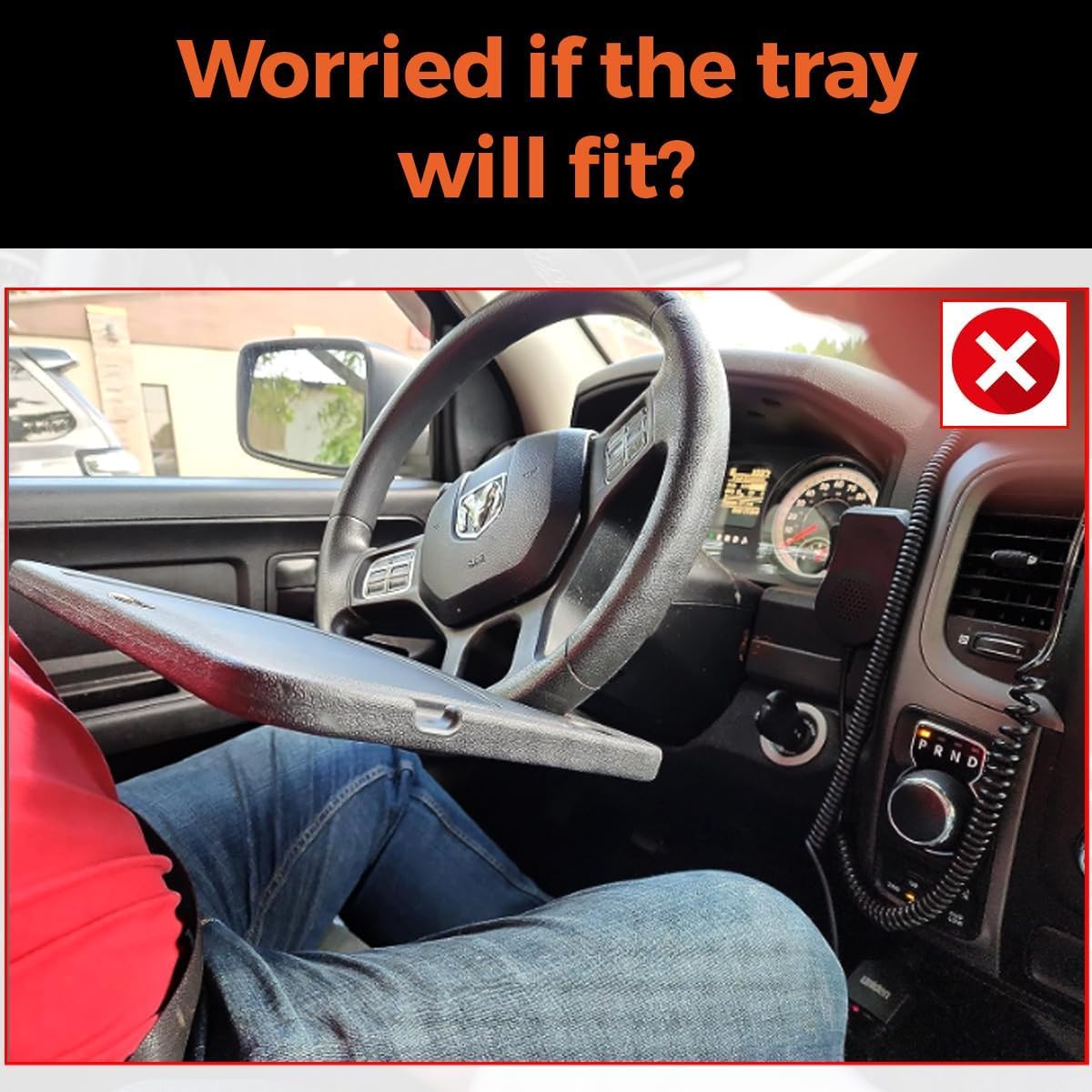 2-in-1 Car Steering Wheel Tray - Steering Wheel Desk for Laptop Multipurpose Car Table for